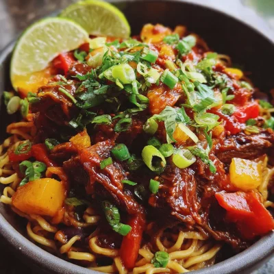 Slow Cooker Chilli Beef Noodles