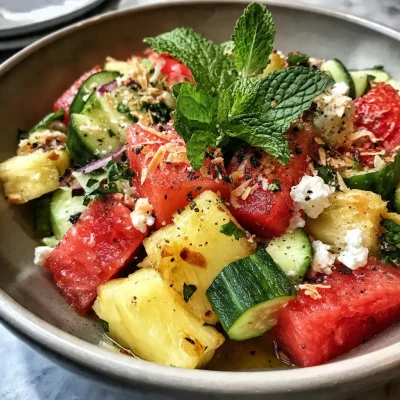 Watermelon Pineapple Salad Bowl