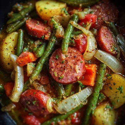Crockpot Kielbasa Green Beans