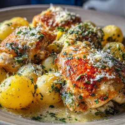 Creamy Garlic Chicken Potatoes