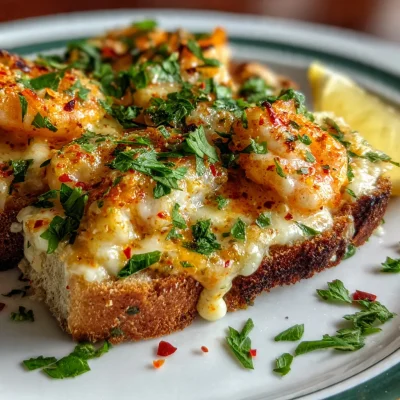 Cheesy Garlic Shrimp Melt