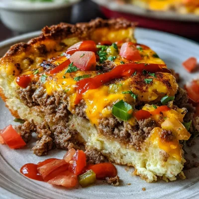 Southern Cheeseburger Bisquick Pie