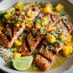 Grilled Salmon Mango Coconut