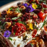 Holiday Antipasto Cheese Log